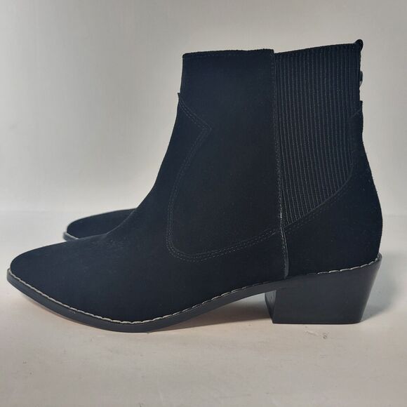 Donald Pliner Gazzi Black Suede Ankle Booties Boots Size 6.5 M - Picture 5 of 14